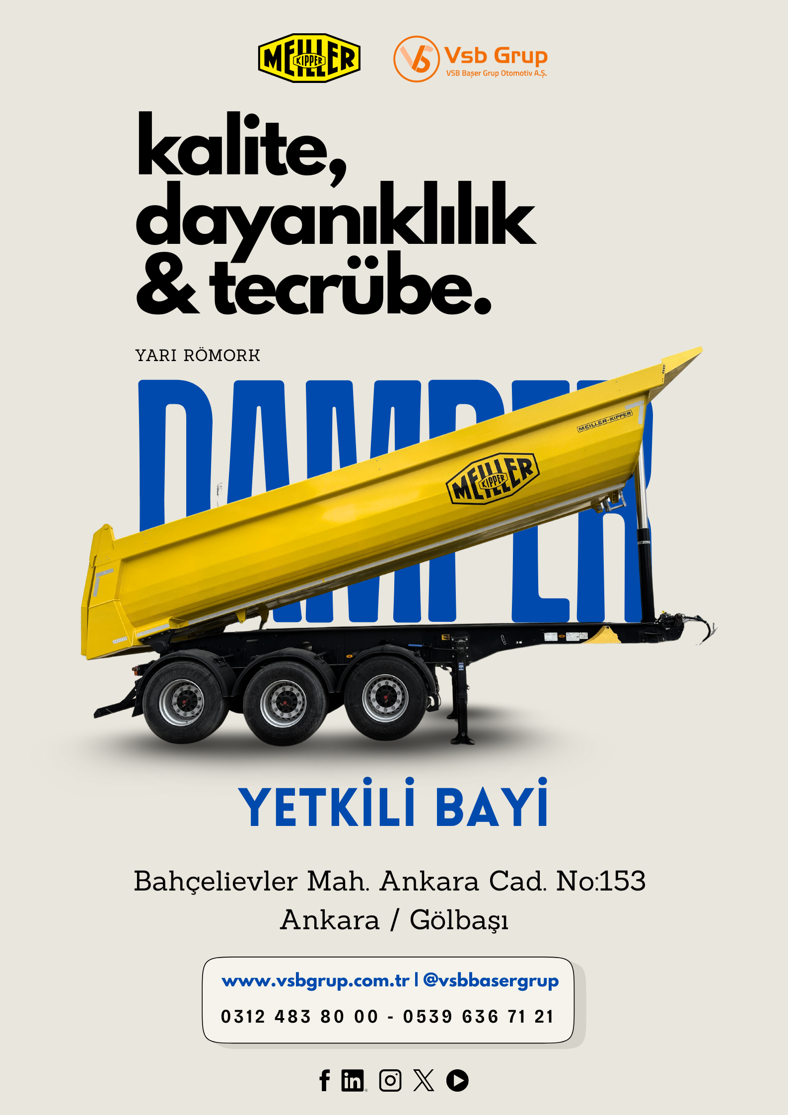 Sektörün öncü markası Meiller, 175 yılı aşan deneyimiyle VSB Başer'de.