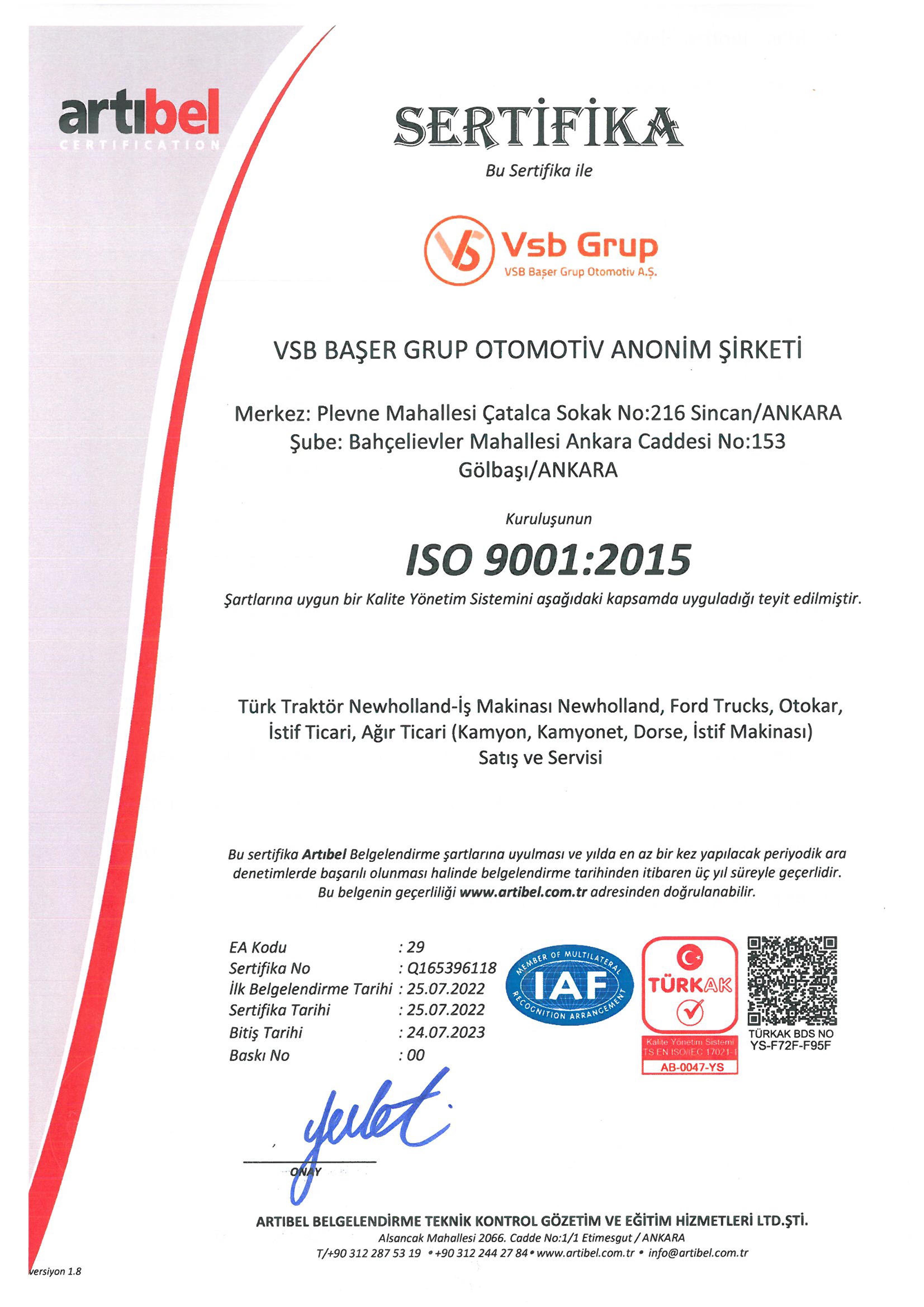 ISO/TSE Belgelerimiz