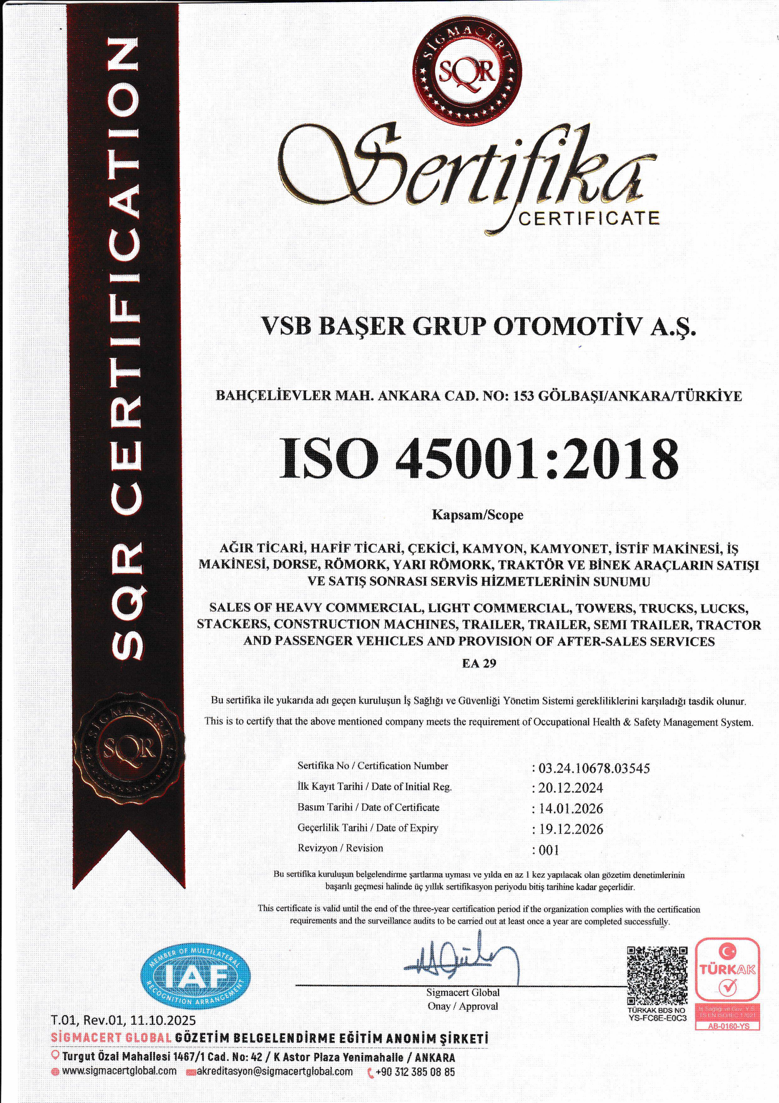 ISO/TSE Belgelerimiz