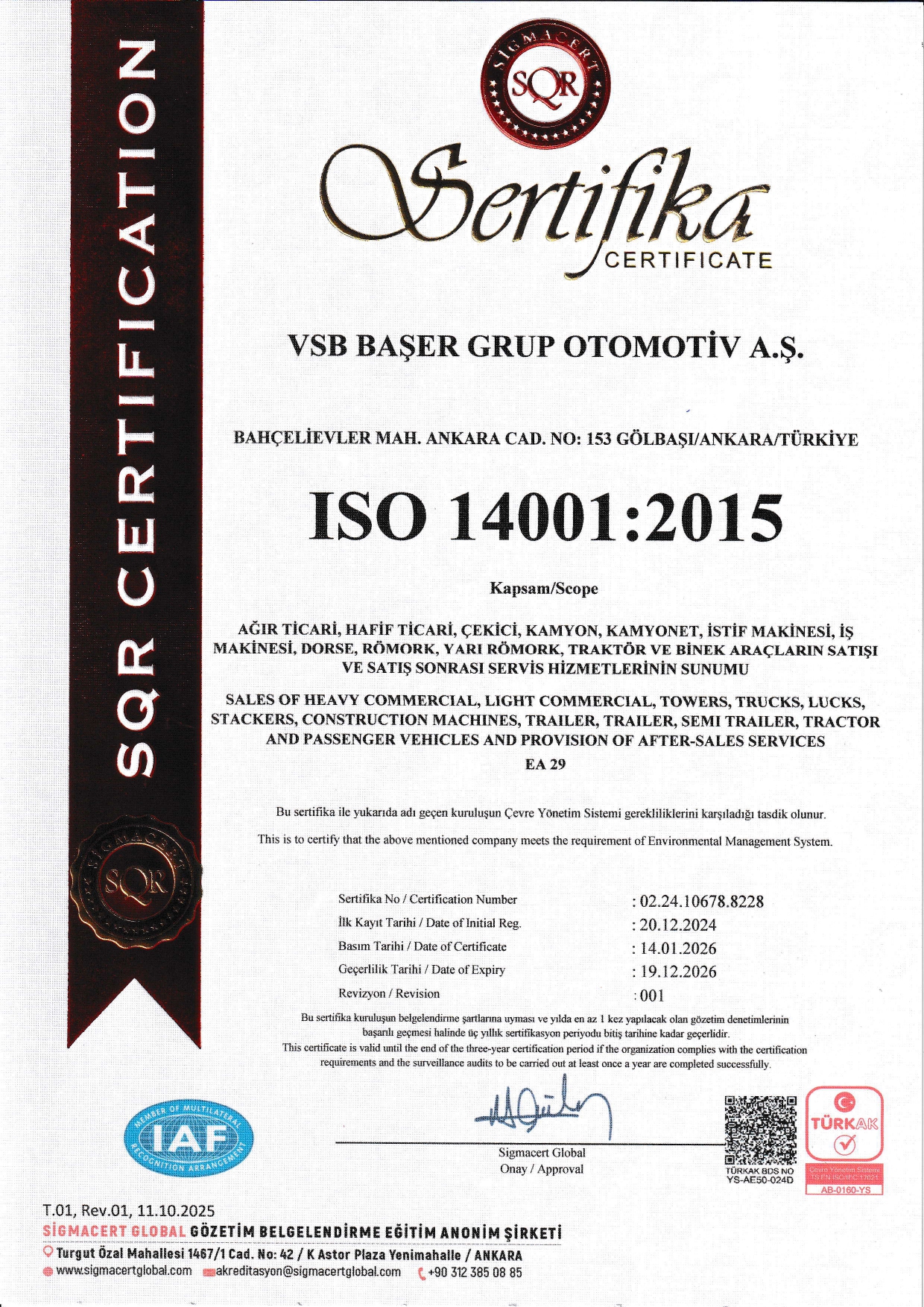 ISO/TSE Belgelerimiz