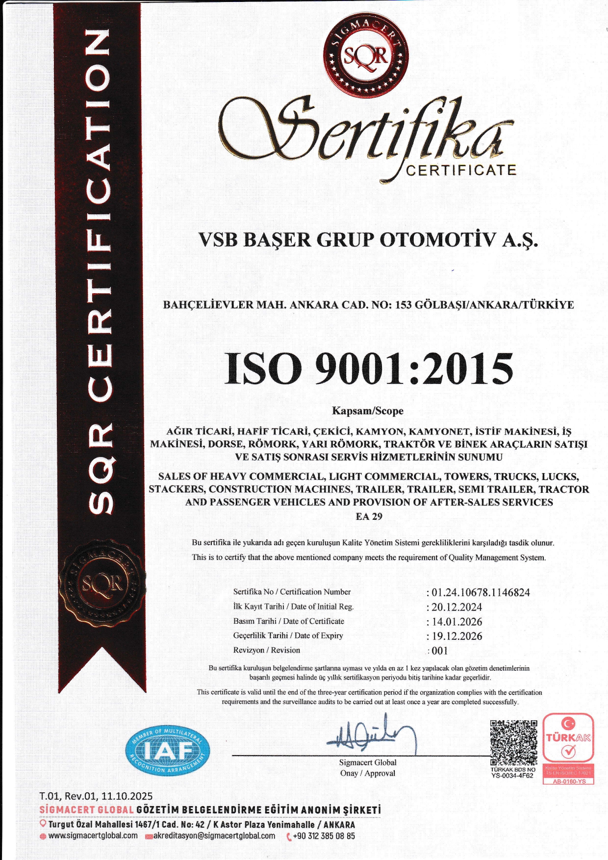 ISO/TSE Belgelerimiz