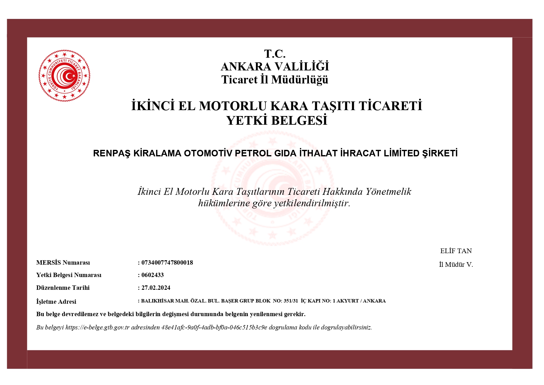 ISO/TSE Belgelerimiz